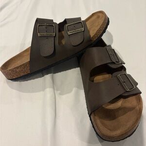 Nautica Tan Slide Sandals with Buckle